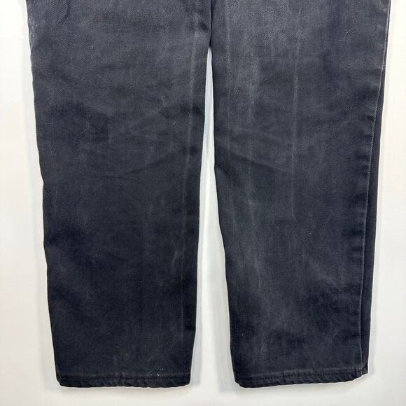 Vintage 1990’s Lawman Black Denim Exposed Button Fly Straight Leg Jeans Western - Picture 4 of 8